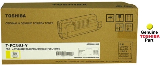 TOSHIBA T-FC34U-Y YELLOW Laser Toner Cartridge ORIGINAL OEM (TFC34UY)